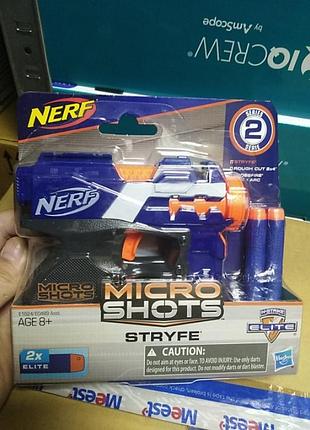 Nerf microshots n-strike elite stryfe e1624 hasbro нерф бластер пистолет игрушечное оружие іграшкова зброя 2