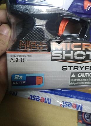 Nerf microshots n-strike elite stryfe e1624 hasbro нерф бластер пистолет игрушечное оружие іграшкова зброя 3