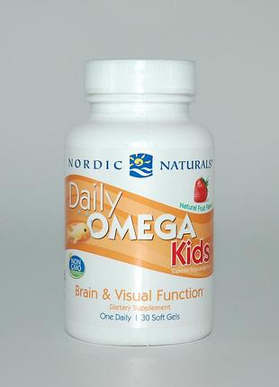Рыбий жир для детей (ягоды), daily omega kids, nordic naturals, 500 мг, 30 капсул