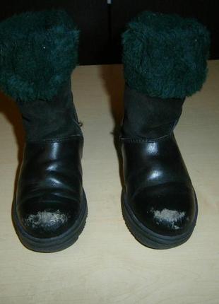 Теплі дитячі чоботи (шкіра,хутро) 16,5 см устілка б/у знижка