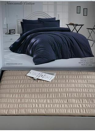Комплект постільної білизни maison d'or new camile cotton beige бавовна 220-200 см бежевий