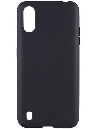 Матовый тонкий черный чехол на samsung a01
