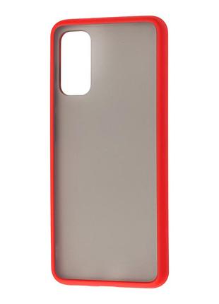 Матовый противоударный чехол, цветные кнопки для samsung galaxy s20 красный