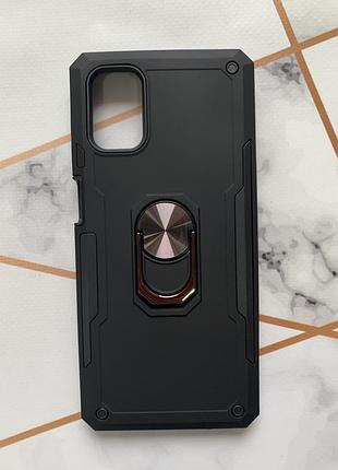 Силиконовый чехол hard 2 с кольцом-подставкой для samsung galaxy m51 черный