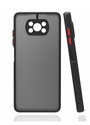 Матовый противоударный чехол для xiaomi poco x3 черный