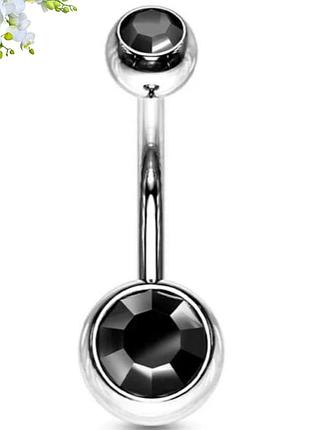 Банан для пірсингу пупка сталь 316l mr.piercing 11х1.6х5/8 black