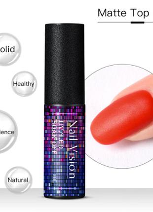 Matte top coat для гель-лаку, 5 мл для нігтів "nail vision", 6584