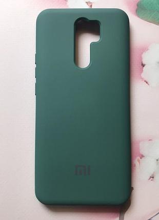 Силиконовый чехол silicone case для xiaomi redmi 9 зеленый