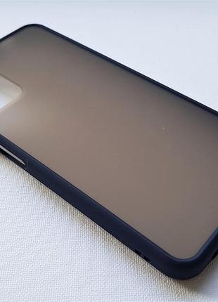 Матовый противоударный чехол, цветные кнопки для xiaomi poco m3 синий