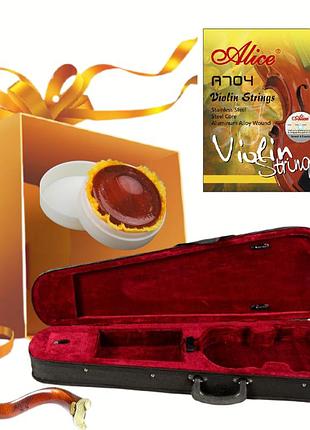 Кофр для скрипки rafaga розмір 4/4 червоний оксамит+місток+струни+каніфоль