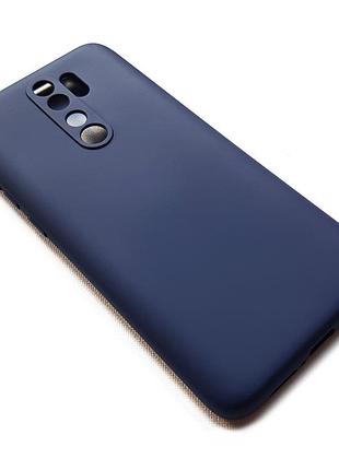 Силіконовий чохол soft touch з мікрофіброю для xiaomi redmi note 8 pro синій