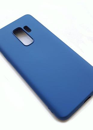 Силиконовый чехол soft touch с микрофиброй для samsung galaxy s9 синий