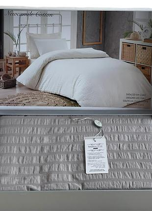 Комплект постельного белья maison d'or new camile cotton l.grey хлопок 220-160 серый