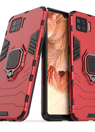 Чехол fiji ring для oppo a73 бронированный бампер с кольцом красный