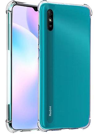 Противоударный прозрачный силиконовый чехол для xiaomi redmi 9а
