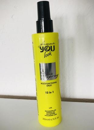 Многофункциональный защитный спрей для волос 12 в 1 you look professional glamour rescue multifunctional spray, 200 мл