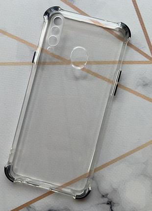 Силиконовый чехол с утолщёнными углами чёрного цвета для samsung a20s / a207f
