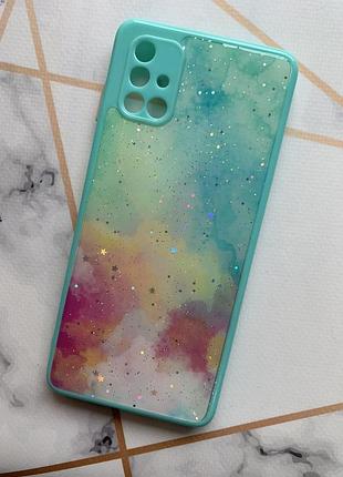 Чехол с принтом для samsung galaxy m51 галактика бирюзовый