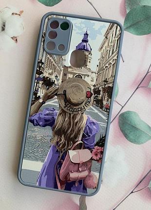 Чехол с принтом для samsung galaxy m31 девушка в шляпе