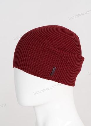 Шапка удлиненная ozzi cotton одинарная марсаловый