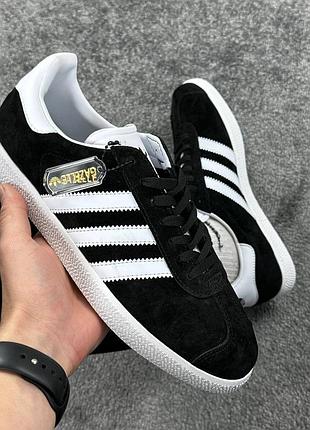 Кроссовки adidas gazelle black white артикул 107