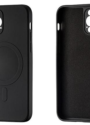 Матовий тонкий чохол magsafe на iphone 12 pro max чорний мікрофібра