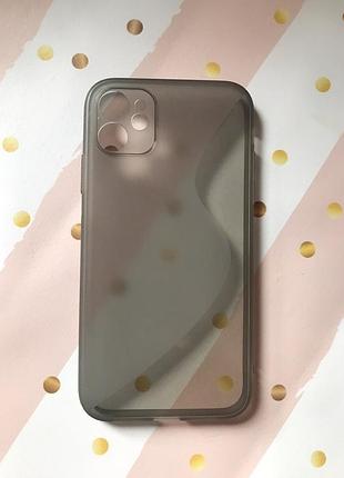 Силиконовый прозрачно-матовый чехол для iphone 11 (6,1) серый