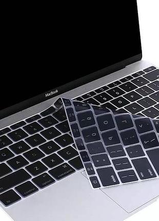 Накладка на клавіатуру macbook 12 a1534/ pro 13 a1708 us keyboard з англійськими літерами, чорна