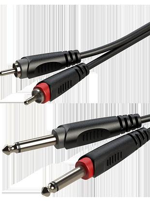Готовий аудіокабель roxtone racc150l1, jack — rca, 2х1x0.14, 1 м