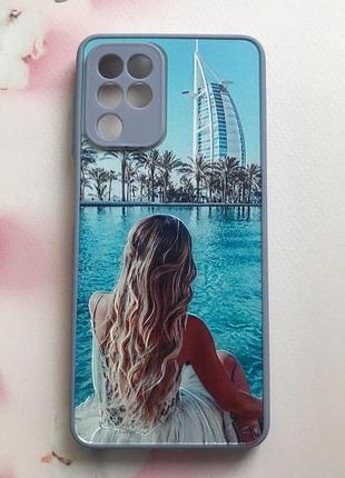 Чехол с принтом для samsung galaxy a22 4g / m22 / m32 девушка и паруса