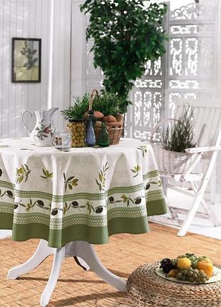 Скатерть maison dor garden olive green полиэстер круглая ø160 см разноцветная