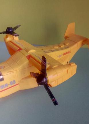 Игрушка самолет грузовой конвертоплан bell v-22 osprey желтый