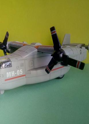 Игрушка самолет грузовой конвертоплан bell v-22 osprey серый
