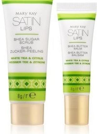Набор для губ с маслом ши mary kay satin lips, белый чай и цитрус, 8+8 г, 094710