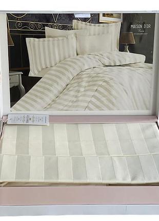 Комплект постельного белья maison d'or fous linens ecru бамбук 220-200 см кремовый