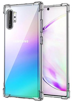 Прозрачный силиконовый чехол с утолщёнными углами для samsung galaxy note 10 pro