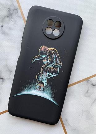 Чохол з принтом для xiaomi redmi note 9t / redmi note 9 5g космонавт на скейті