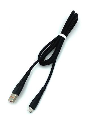 Дата кабель denmen d19v soft silicone charging data cable micro usb 1m 2.4a black