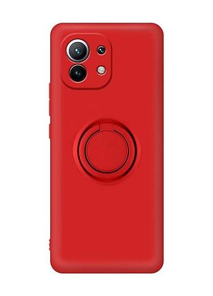 Чехол fiji holder ring для xiaomi 11 lite 5g ne бампер накладка с подставкой red