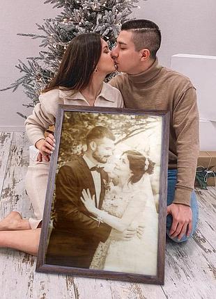 Подарунок на ювілей весілля (подаруйте випалений портрет на дереві)