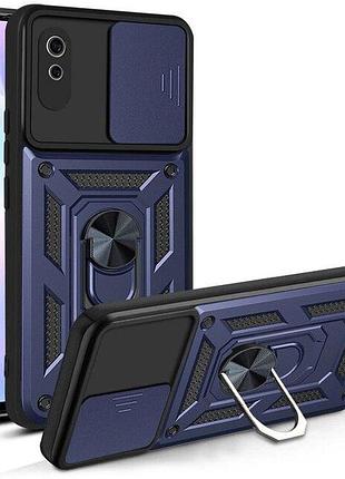 Защитный чехол с кольцом iron ring под магнитный держатель на xiaomi redmi 9а синий