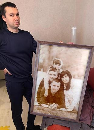 Подарок на день рождения подарок мужу ( подарите выжженный портрет на березовом дереве)
