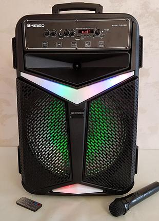 Колонка аккумуляторная с микрофоном kimiso qs-1520