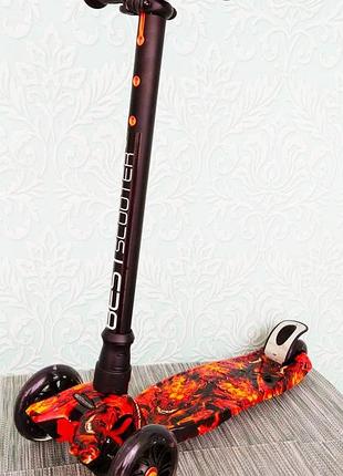 Детский трехколесный самокат maxi best scooter светятся колеса | дитячий триколісний самокат