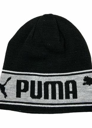 Mужская шапка puma authentic из эластичного стрейч-бини, одного размера, черная серая