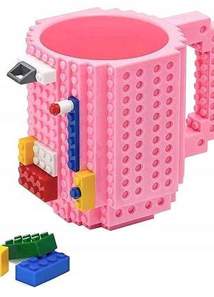 Конструктор лего чашка в стиле lego подставка стакан розовый