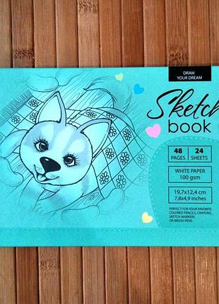 Sketchbook | альбом для скетч маркеров | скетчбук для рисования | блокнот для скетчинга 24 листа 19*12 см |