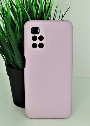 Силиконовый чехол на xiaomi redmi 10 пудровый soft touch микрофибра