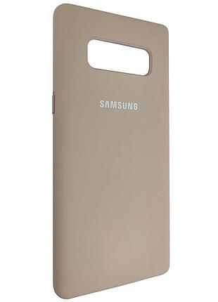 Силіконовий чохол soft touch з мікрофіброю для samsung galaxy note 8 бежевий