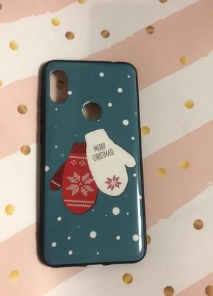 Новогодний чехол для xiaomi redmi note 6 варежки
